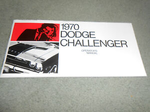 1971 DODGE CHALLENGER OWNERS MANUAL REPRODUCTION 