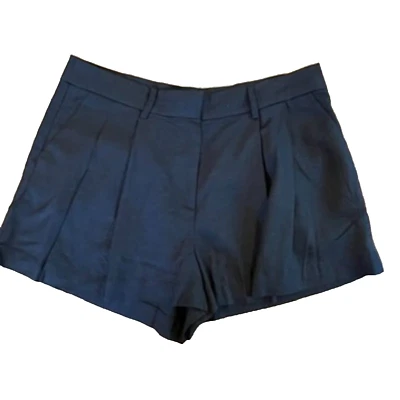 Pantalones Cortos Forever 21 Negro Mezcla Lino Plisados Talla XL Bolsillos Verano  Foto 1 de 4