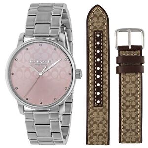 COACH WATCH GRAND 14000088 Stainless Steel Leather Gift Set Women's