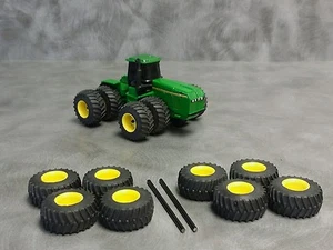 1/64 Farm custom scratch 800/70 R38 4WD tractor tire kit yellow rims + axels - Picture 1 of 3
