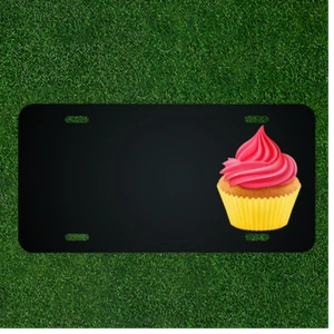 Custom Personalized License Plate With Add Names To Pink Icing Cupcake Design - Picture 1 of 2
