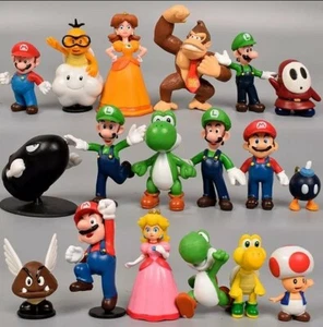 Figura Super Mario Bros Lote De 18 Piezas Del Famoso Juegos Video Nintendo - Imagen 1 de 15