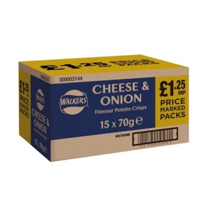 Box 15 Packs Walkers Cheese And Onion Crisps £1.25 RRP 70g Free Postage - Picture 1 of 4