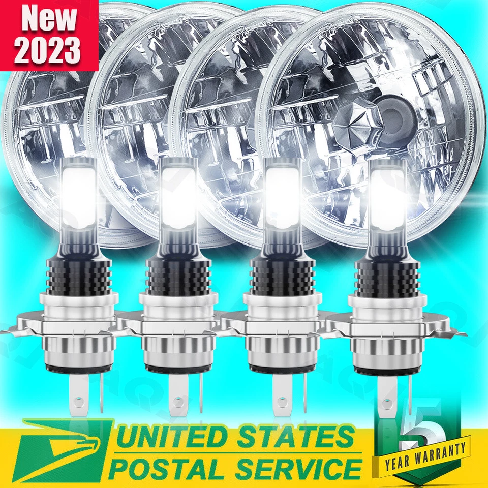 4pcs 5 3/4" 5.75 in LED Headlight Hi/Lo Beam for GMC C15/C1500 Suburban 1975 - Image 1 of 4