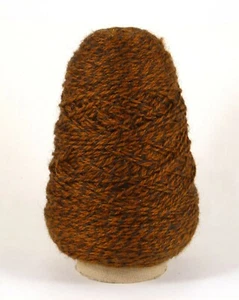 Yarn Cone 3-Ply Wool Brown/Black 4 Medium 8.3 oz. Vintage - Picture 1 of 4