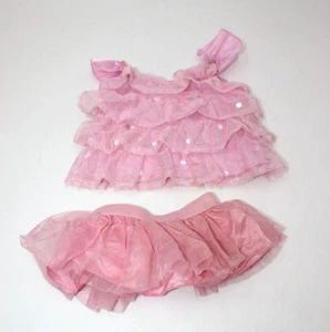 BUILD A BEAR Standard Size Ballet Pink Frilly Skirt Shirt Outfit DAMAGED Tulle - Picture 1 of 3