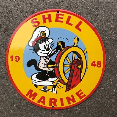 Mickey Mouse Shell Marine Enamel Sign - Image 1 of 3