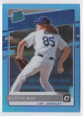 2020 DONRUSS OPTIC RATED ROOKIE BLUE Dustin May 19/50 Los Angeles Dodgers #32 - Image 1 of 2