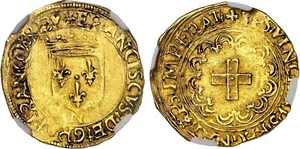 France - Francois 1st - Ecu d'or à la croisette Nantes - NGC AU58 - TOP POP - Picture 1 of 1