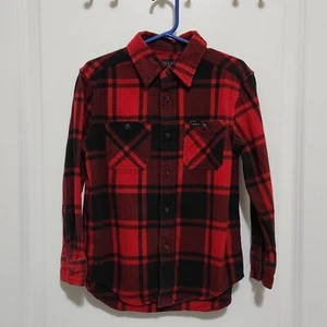 Polo Ralph Lauren Boys 5 Red Black Lumberjack Plaid Flannel Button Up Shirt - Picture 1 of 7