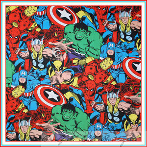 BonEful Fabric Captain America Hulk DC Comic Marvel Super Hero Spiderman SCRAP