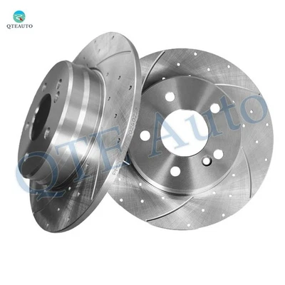 Rear 290mm Drilled Slotted Brake Disc Rotors For 2006 2007 Mercedes-Benz C280 - Image 1 of 4