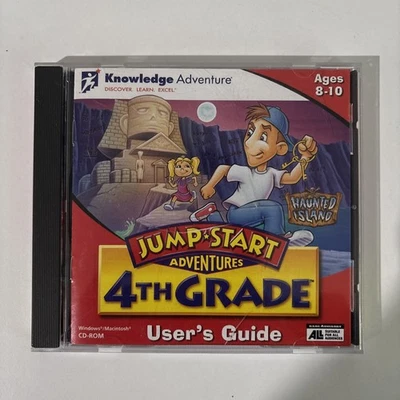 Jump Start Adventures 4th Grade Haunted Island CD-Rom Windows Mac PC Game 1996 - Image 1 of 4