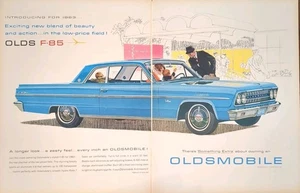 1962 F85 Blue 2 Door Hardtop Oldsmobile Print Ad, Beautiful Wall Art - Picture 1 of 1