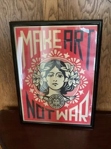 Shepard Fairey Lithoghraph Make Art Not War 18"x24" Poster Speaking For Justice - Picture 1 of 10