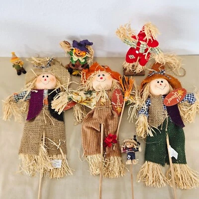 Thanksgiving Harvest Autumn Scarecrow Lot 7 Fall Doll Decoration Holiday Decor - Image 1 of 4
