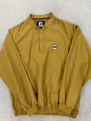 Footjoy GREAT OAKS CC Half Snap Golf Windshirt (Men's Medium) Mustard Yellow - Image 1 of 4
