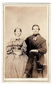 Mom & Pop Dress Up - with 2¢ Scott R6 Revenue stamp - Massachusetts - CDV - Picture 1 of 2