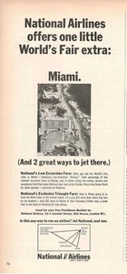 NATIONAL AIRLINES Compagnia aerea 1 pagina Pubblicita' 1964 MIAMI world fair - Foto 1 di 1
