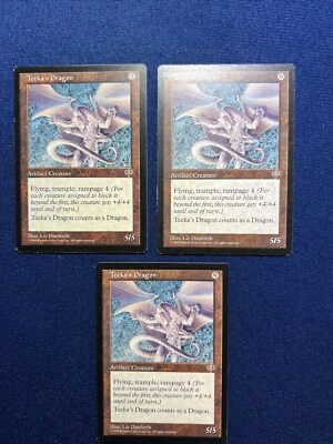 MTG Mirage x3 Teeka's Dragon  M/NM and LP  1996 release - Image 1 of 2