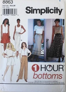 Simplicity 8863 Misses 1 Hour Circle Slim Skirts Pants Sewing Pattern Sz 6-16 - Picture 1 of 1