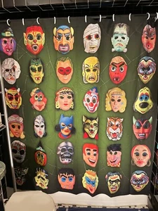 NEW Design Original Vintage Halloween Masks Shower Curtain Horror Ben Cooper - Picture 1 of 11