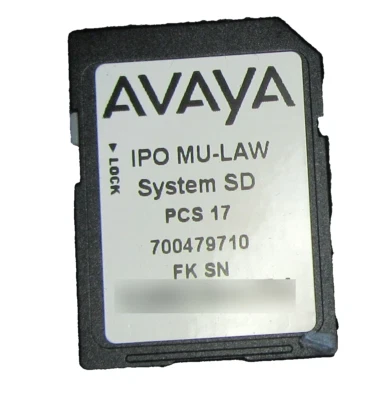 AVAYA IPO MU-LAW PCS17 System SD Card for Avaya IP 500 V2 700476005 Control Unit - Image 1 of 2