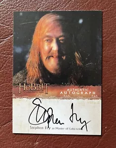 The Hobbit Desolation of Smaug, Stephen Fry (Master Of Lake-Town) Autograph Card - Picture 1 of 2