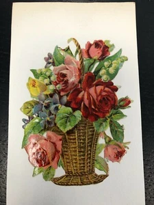 FIGURINA DA FUSTELLA PRIMI 900 VASO DI FIORI E ROSE OTTIMA RARA - Imagen 1 de 1