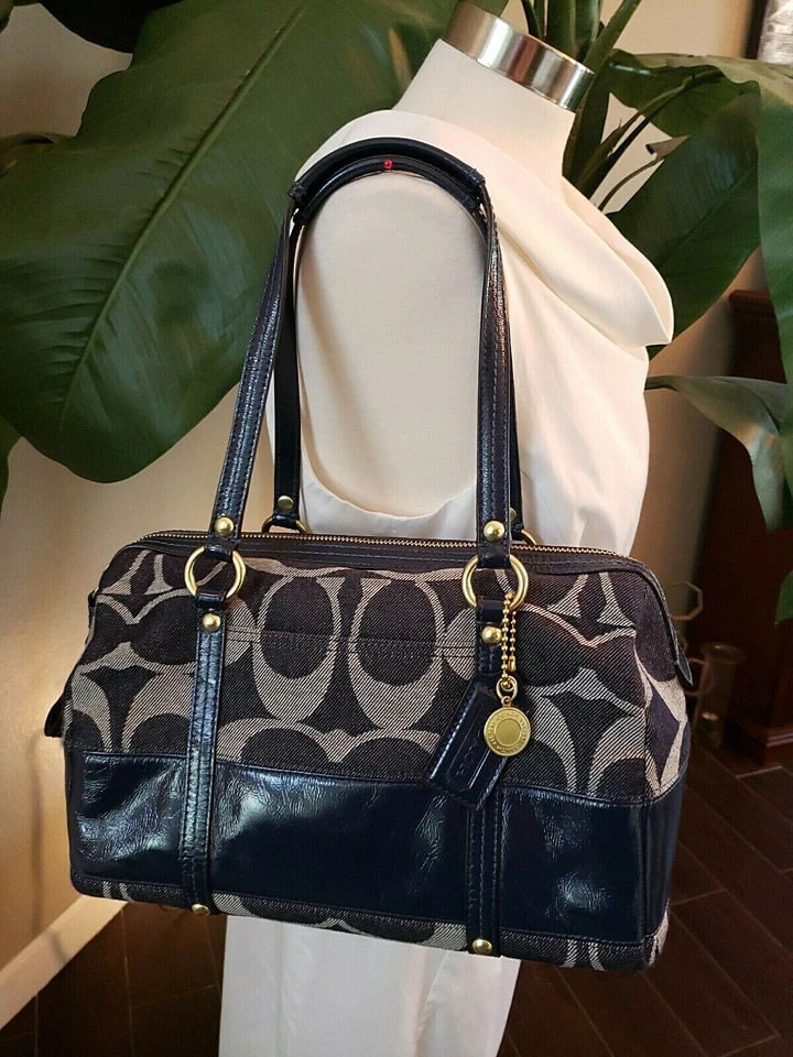 Bolso Cartera Bolso de Mano COACH Signature Denim Azul DO826-12551 Foto 1 de 4
