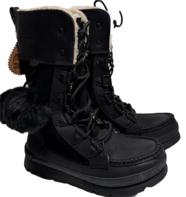 Manitobah Mukluk Waterproof Pacific Winter Boot Black Shearling Sz 5.5 MSRP $230 - Image 1 of 4