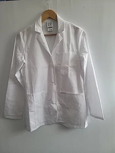 Project Lab by Cherokee White Size XS Unisex Mid-Length Lab Coat - Picture 1 of 7