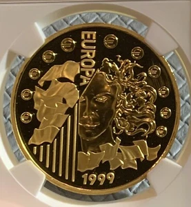 Francia República Oro Prueba "Europa" 655.957 Francos 1999 NGC PR69 ULCA COMO NUEVO 2000 - Imagen 1 de 3