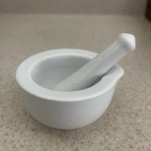 LEETOYI Porcelain Small Mortar and Pestle, Ceramic Herb Grinder Pill Crusher Set - Picture 1 of 1