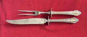 Vtg Enchantment Londontown Oneida 2-pc Steak Carving Set Silverplate 1952 Disc - Picture 1 of 3