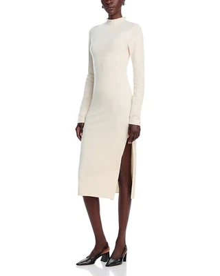 French Connection Cosysoft Side-Slit Midi Dress Women's Medium Oatmeal Melange - Image 1 of 4