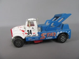 C487 Vintage Majorette 3010 Francia Camion Da Corsa #34 Bianco 1:60 Super Movers - Foto 1 di 9