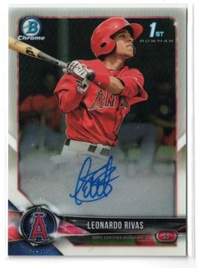 2018 1st Bowman Chrome RC AUTO Leonardo Rivas! Mariners! Rookie! Autograph! - Picture 1 of 2