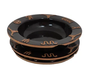 Frankoma King Ranch Negro Juego de 2 Platos de Ensalada y 1 Tazón de Sopa Longhorn Cerámica - Imagen 1 de 12