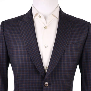 CURRENT $2,895 Gucci Midnight Blue Check 2 Button Men's Sport Coat US 40R - Picture 1 of 14