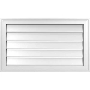 Ekena Millwork Functional Gable Vent 30"x18" PVC Surface Mount Brickmould Frame - Picture 1 of 9
