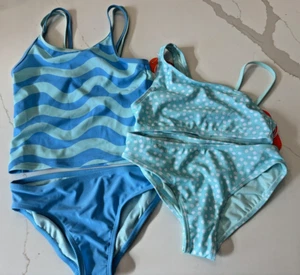 BRAND NEW w/Tags Lot/2 Swimsuits/Tankini/Bikini 7/8 Girls Blues Wonder Nation - Picture 1 of 5