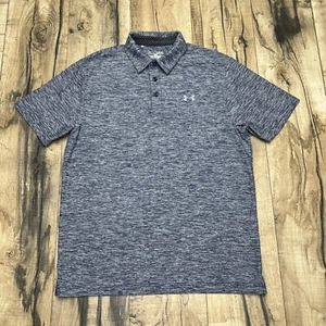 Under Armour Elevated Heatgear Loose Heathered Blue Short sleeve Golf Polo . - Picture 1 of 9