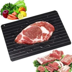 Rapid Defrosting Tray For Fast Thawing Frozen Meat Safely Green Silicone Borders - Picture 1 of 8