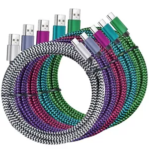 USB Type c Cable 5 Pack 6FT Nylon Braided 3A Fast Charging Cord for Samsung G... - Picture 1 of 7