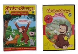 CURIOUS GEORGE DVD LOT OF 2 - Garden Discoveries & Makes New Friends - Picture 1 of 4