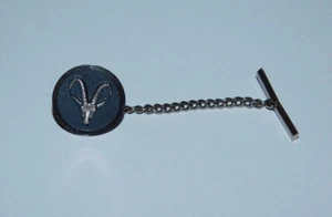 Ram's Head Tie Tack Pin, Goat, Horns, Silver-Tone - Picture 1 of 2