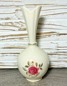 Vintage LENOX EE. UU. RHODORA ROSE 8" Porcelana BUD JARRÓN Sello Verde 1931-1953 - Imagen 1 de 5