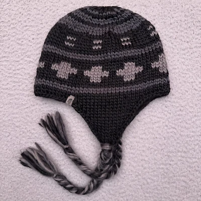 The North Face Knit Earflap Beanie Hat Unisex OS Fair Isle Tassels Wool Blend - Image 1 of 4