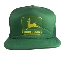 Sombrero de camionero John Deere vintage años 80 verde/amarillo a presión San Sun hecho en China - Imagen 1 de 11